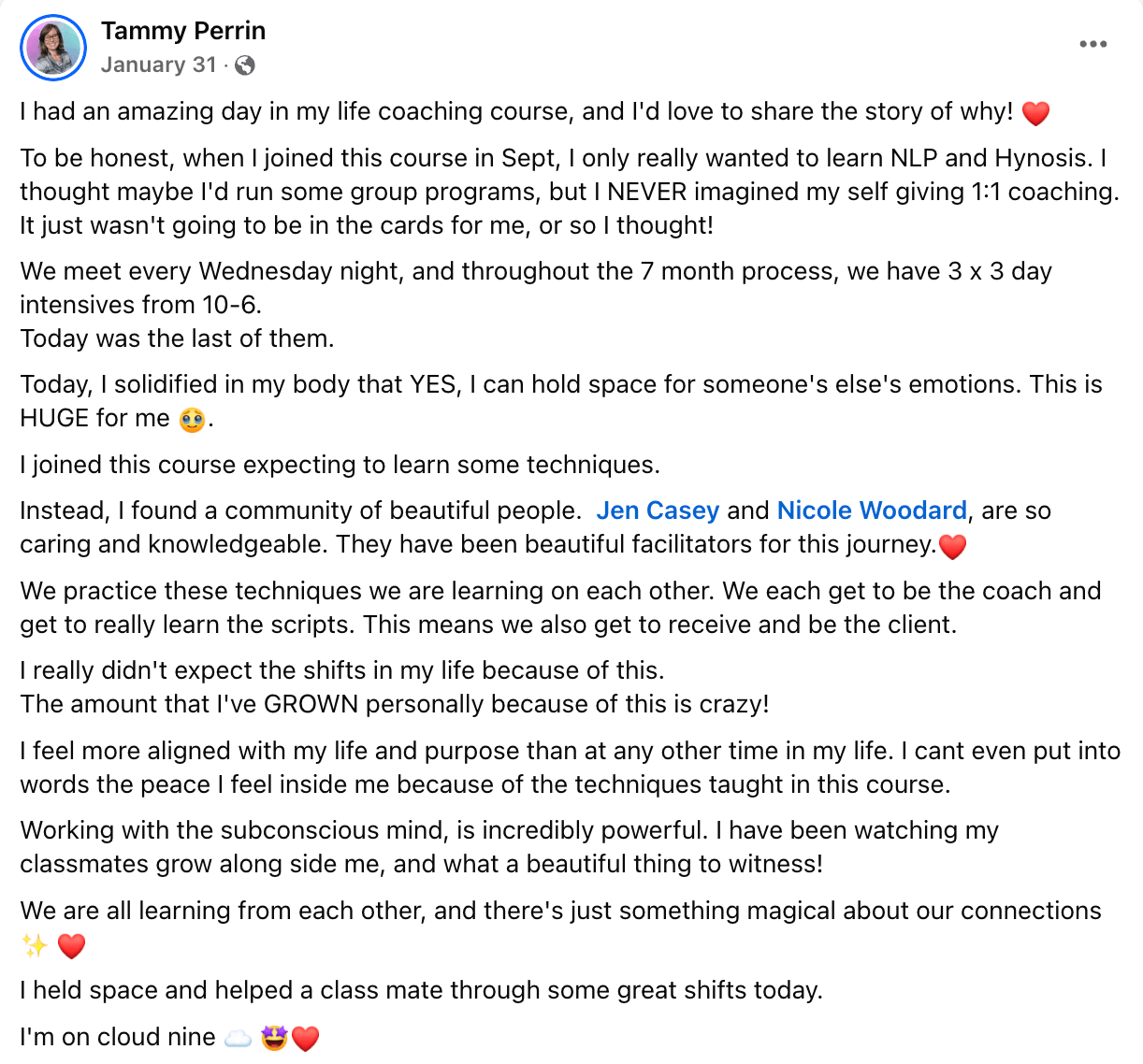 Tammy Perin Testimonial